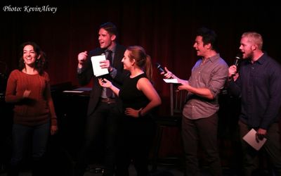 Frank DiLella, Jonathan Groff, Russell Tovey and the audience Photo