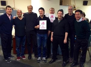 /James Walski, producer Makoto Deguchi, and the TRIP OF LOVE band celebrate the 100th performance @ BroadwayWorld /James Walski, producer Makoto Deguchi, and the TRIP OF LOVE band celebrate the 100th Photo