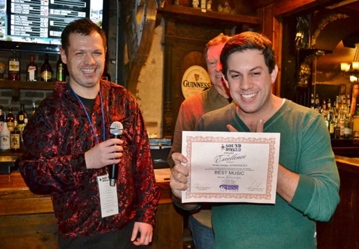 Gregory Bonsignore and GORGONZOLA go home with Best Musical, Best Actor, Best Actress, and Best Lyrics, the most awards given to one show at Sound Bites to date. at 