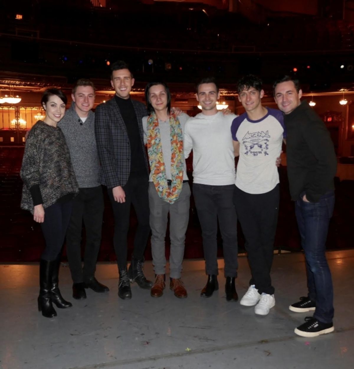 Leanne Cope, Matthew Pagan, Jamie Lambert, Thomas J. Redgrave and Michael Auger of Collabro, Garen Scribner, Max von Essen at 