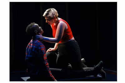Joshua James and Kaileigh O''Hare perform ''In Some Other Life'' from HELLO AGAIN. Photo