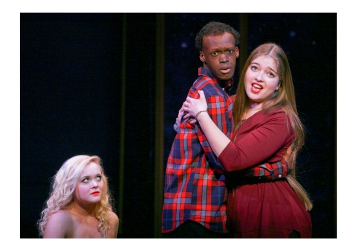 Brianna Bauch, Joshua James, and Arielle Firestone perform ''The Song that Goes Like This'' from SPAMALOT. at 