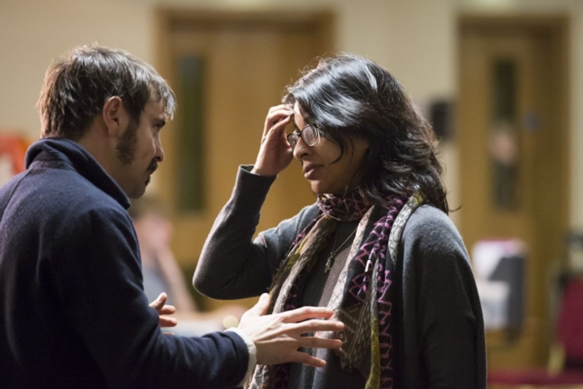 Emun Elliot (Pierre Laporte) and  Indhu Rubasingham () at 