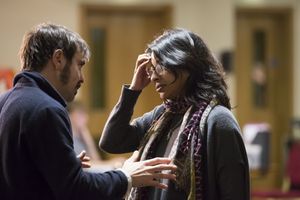 Emun Elliot (Pierre Laporte) and  Indhu Rubasingham () Photo