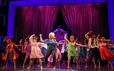 E. Faye Butler (front, center and blonde) leads the cast as Motormouth Maybelle Photo