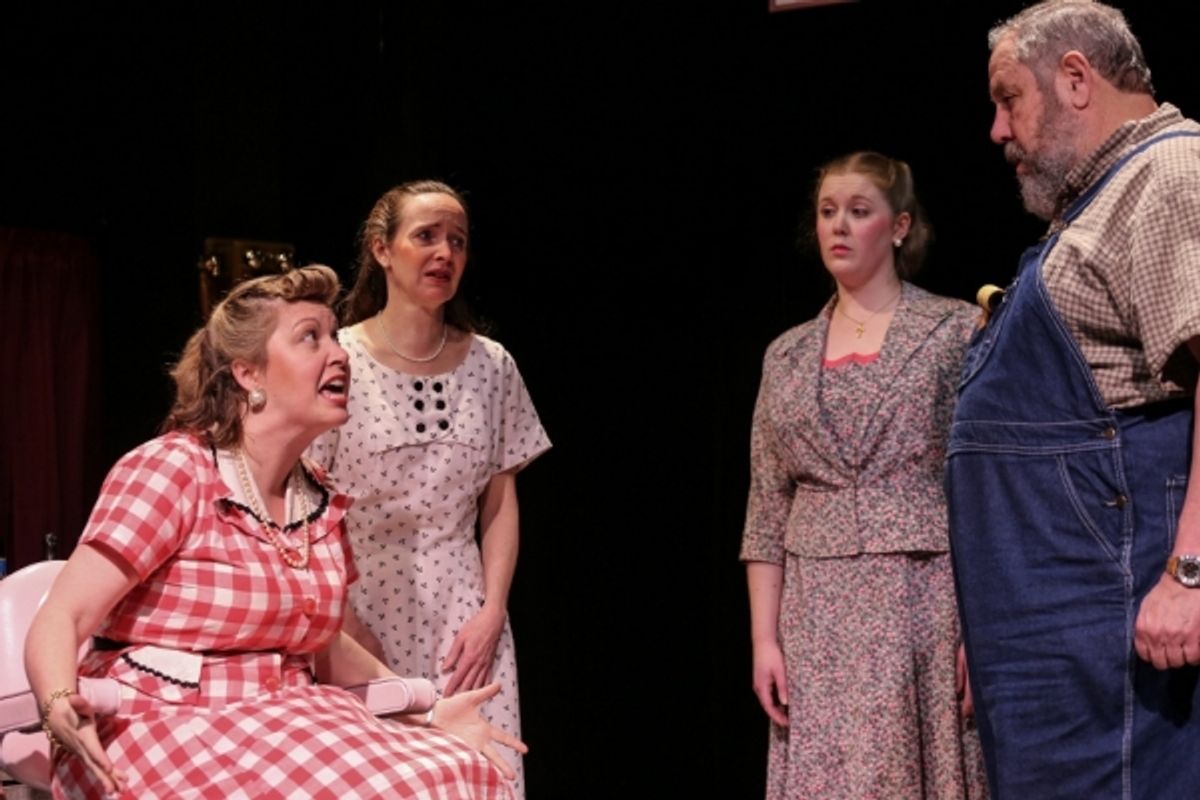 Omaha (Diana George), Ruby (Ellen Peters), Jimmy Deeanne (Jill Heinecke), Doc (Michael Dresdner) at 