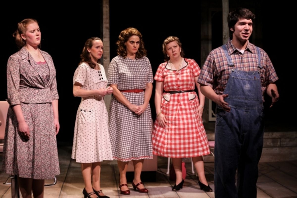 Jimmy Deeanne (Jill Heinecke), Ruby (Ellen Peters), Marcela (Neicie Packer), Omaha (Diana George), B Flat (Aaron Mohs-Hale) at 