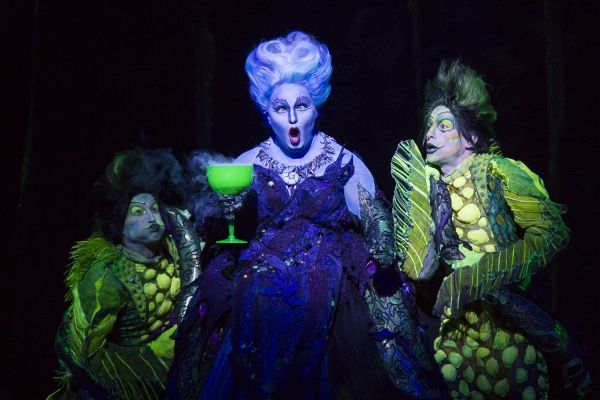 Scott T. Leiendecker as Flotsam, Jennifer Allen as Ursula and Jeffrey Christopher Tod Photo