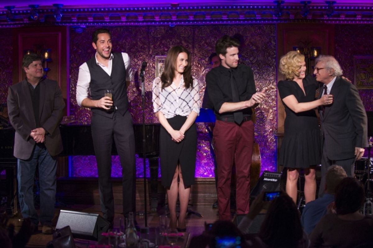 Michael McGrath, Zachary Levi, Laura Benanti, Gavin Creel, Jane Krakowski, Sheldon Harnick at 