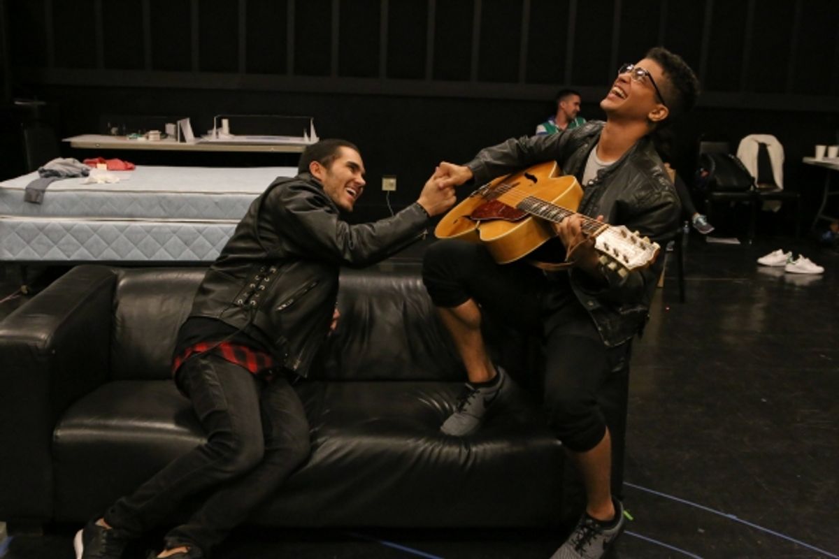 GREASE: LIVE: (L-R) Carlos PenaVega and Jordan Fisher rehearse for GREASE: LIVE airing LIVE Sunday, Jan. 31, 2016 (7:00-10:00 PM ET live/PT tape-delayed), on FOX. Cr: Kevin Estrada/FOX at 