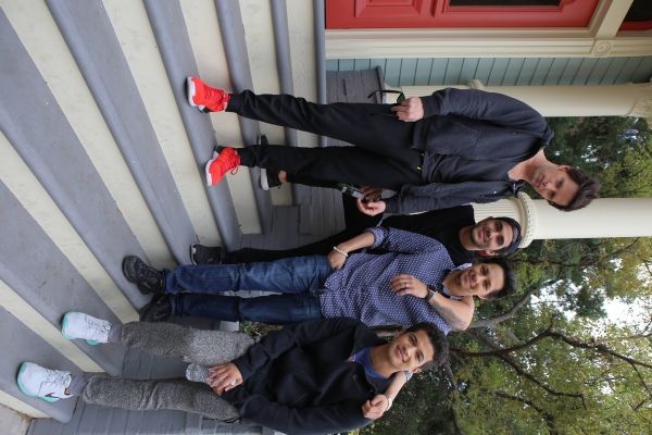 GREASE: LIVE: (L-R) Andrew Call, Carlos PenaVega, David Del Rio and Jordan Fisher reh Photo