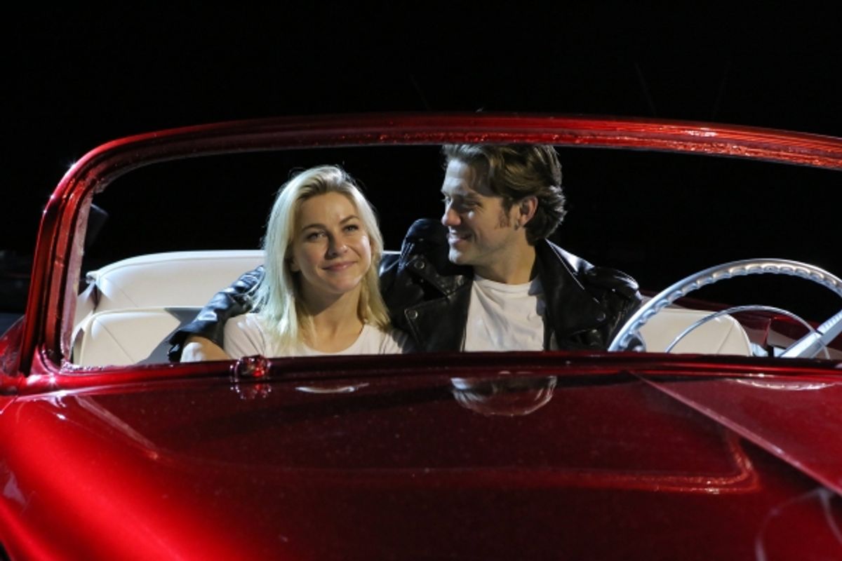 GREASE: LIVE: (L-R) Julianne Hough and Aaron Tveit rehearse for GREASE: LIVE airing LIVE Sunday, Jan. 31, 2016 (7:00-10:00 PM ET live/PT tape-delayed), on FOX. Cr: Kevin Estrada/FOX at 