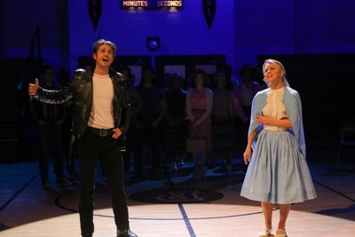 GREASE: LIVE: (L-R) Aaron Tveit and Julianne Hough rehearse for GREASE: LIVE airing L Photo