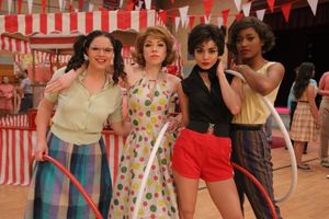 GREASE: LIVE: (L-R) Kether Donohue, Carly Rae Jepsen, Vanessa Hudgens and Keke Palmer rehearse for GREASE: LIVE airing LIVE Sunday, Jan. 31, 2016 (7:00-10:00 PM ET live/PT tape-delayed), on FOX. © 2016 Fox Broadcasting CO. Cr: Kevin Estrada/FOX @ BroadwayWorld GREASE: LIVE: (L-R) Kether Donohue, Carly Rae Jepsen, Vanessa Hudgens and Keke Palmer Photo