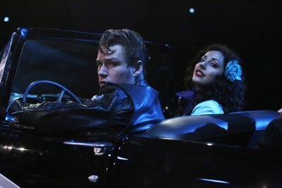 GREASE: LIVE: (L-R) Sam Clark and Yvette Gonzalez-Nacer rehearse for GREASE: LIVE air Photo