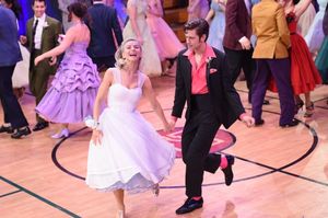 GREASE: LIVE: (L-R) Julianne Hough and Aaron Tveit rehearse for GREASE: LIVE airing LIVE Sunday, Jan. 31, 2016 (7:00-10:00 PM ET live/PT tape-delayed), on FOX. Cr: Kevin Estrada/FOX @ BroadwayWorld GREASE: LIVE: (L-R) Julianne Hough and Aaron Tveit rehearse for GREASE: LIVE airing L Photo