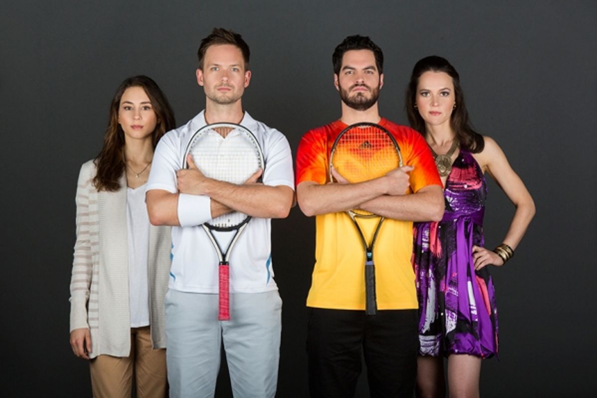 Troian Bellisario, Patrick J. Adams, Alex Mickiewicz, Natalia Payne at 