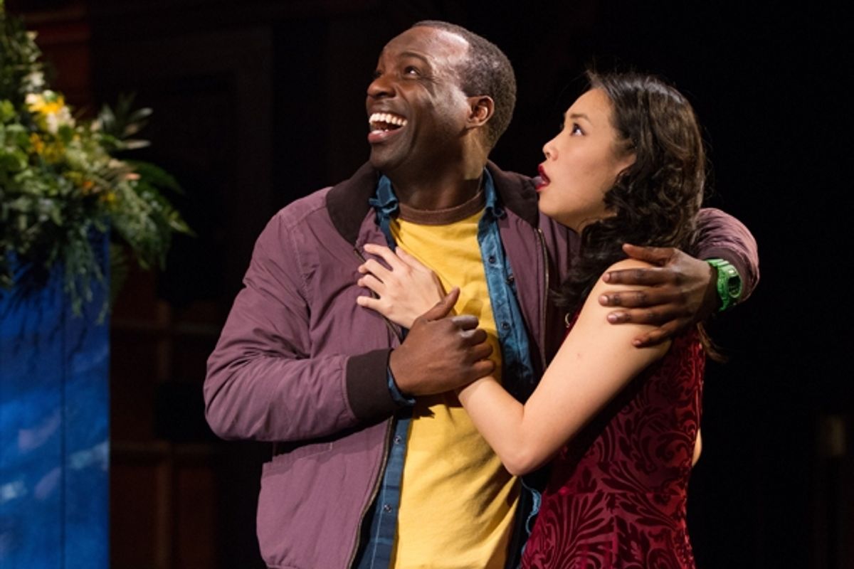 Desmond Bing (Demetrius) and Kim Wong (Helena) star as lovers destined to be in A Midsummer Nightâ€s Dream. at 