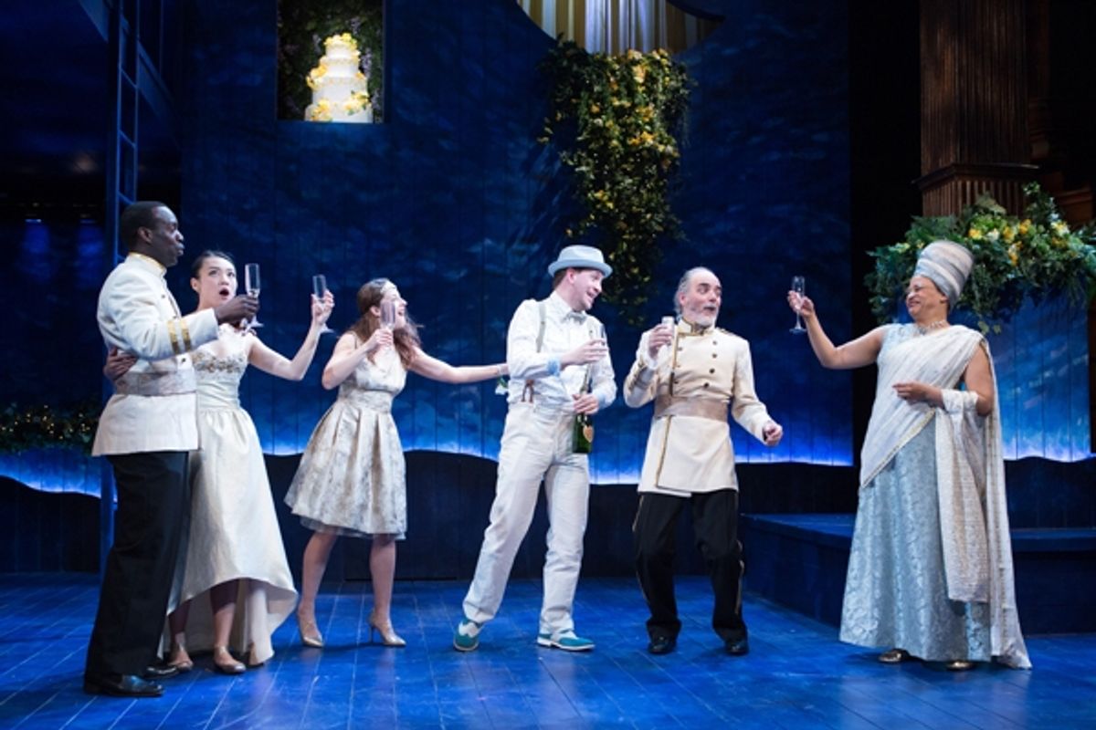 A most happy toast in Shakespeareâ€s most happy A Midsummer Nightâ€s Dream. Pictured from l to r: Desmond Bing, Kim Wong, Betsy Mugavero, Adam Wesley Brown, Eric Hissom, Caroline Stefanie Clay. at 