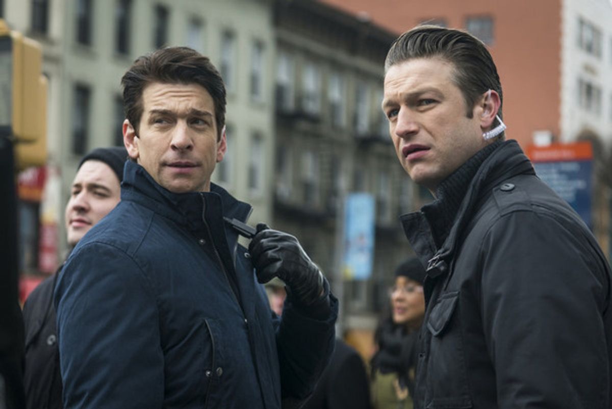 LAW & ORDER: SPECIAL VICTIMS UNIT -- 'Forty-One Witnesses' Episode 1714 -- (l-r) Andy Karl as Sgt. Mike Dodds, Peter Scanavino as Dominick 'Sonny' Carisi -- (Photo by: Michael Parmelee/NBC) at 