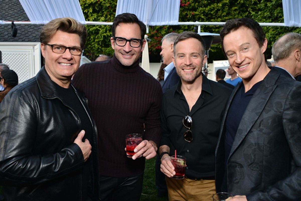 The Fashion Guy Lawrence Zarian joined Project Angel Food for their major donor event Saturday, January 30,2016 at the home of Tim Robinson and Bob Cohen in the Hollywood Hills. Donate at www.angelfood.org. at 