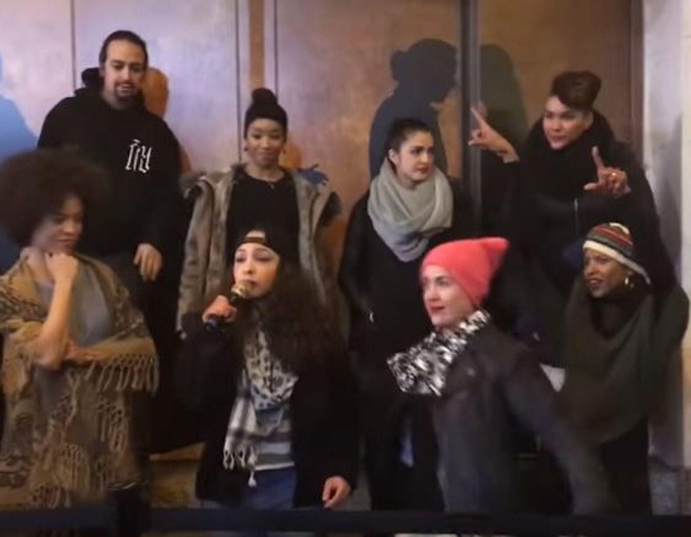 Photo Flash: Lena Hall and SCHOOL OF ROCK Kids Pose with Lin-Manuel Miranda After #Ham4Ham  Image