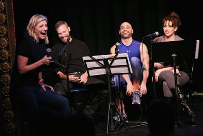Laura Heywood, with Jim Newman, Eddie Capuano & Lesli Margherita. Photo