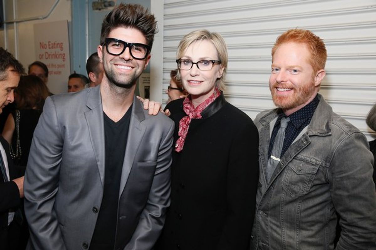 Justin Mikita, Jane Lynch, Jesse Tyler Ferguson at 