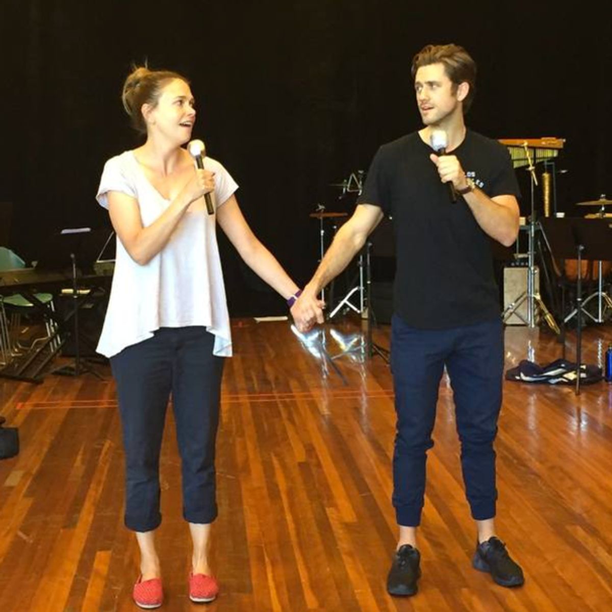 Sutton Foster and Aaron Tveit at 