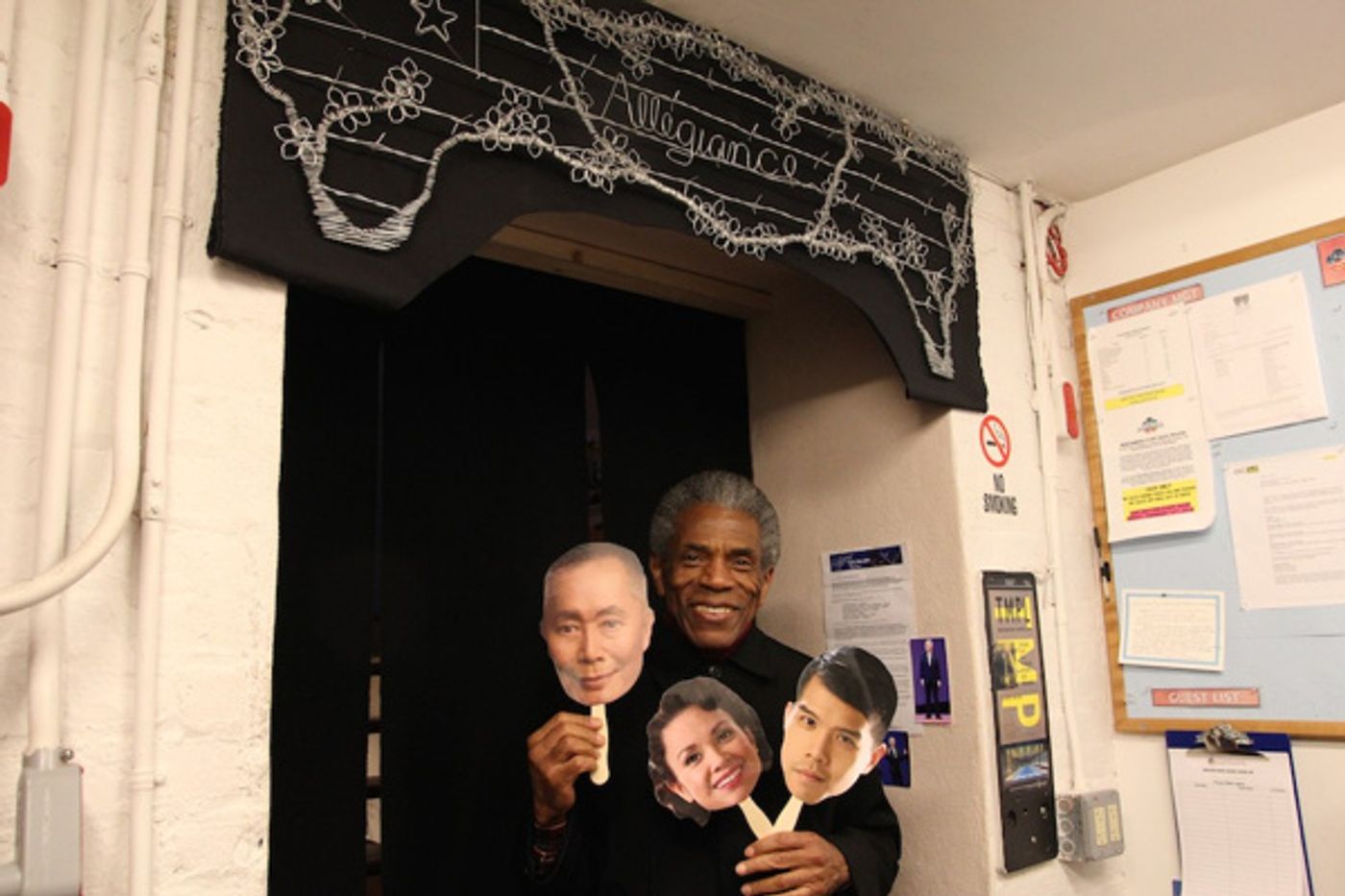 Photo Flash: Two-time Tony Nominee André De Shields Visits Broadway Cast of ALLEGIANCE Backstage  Image