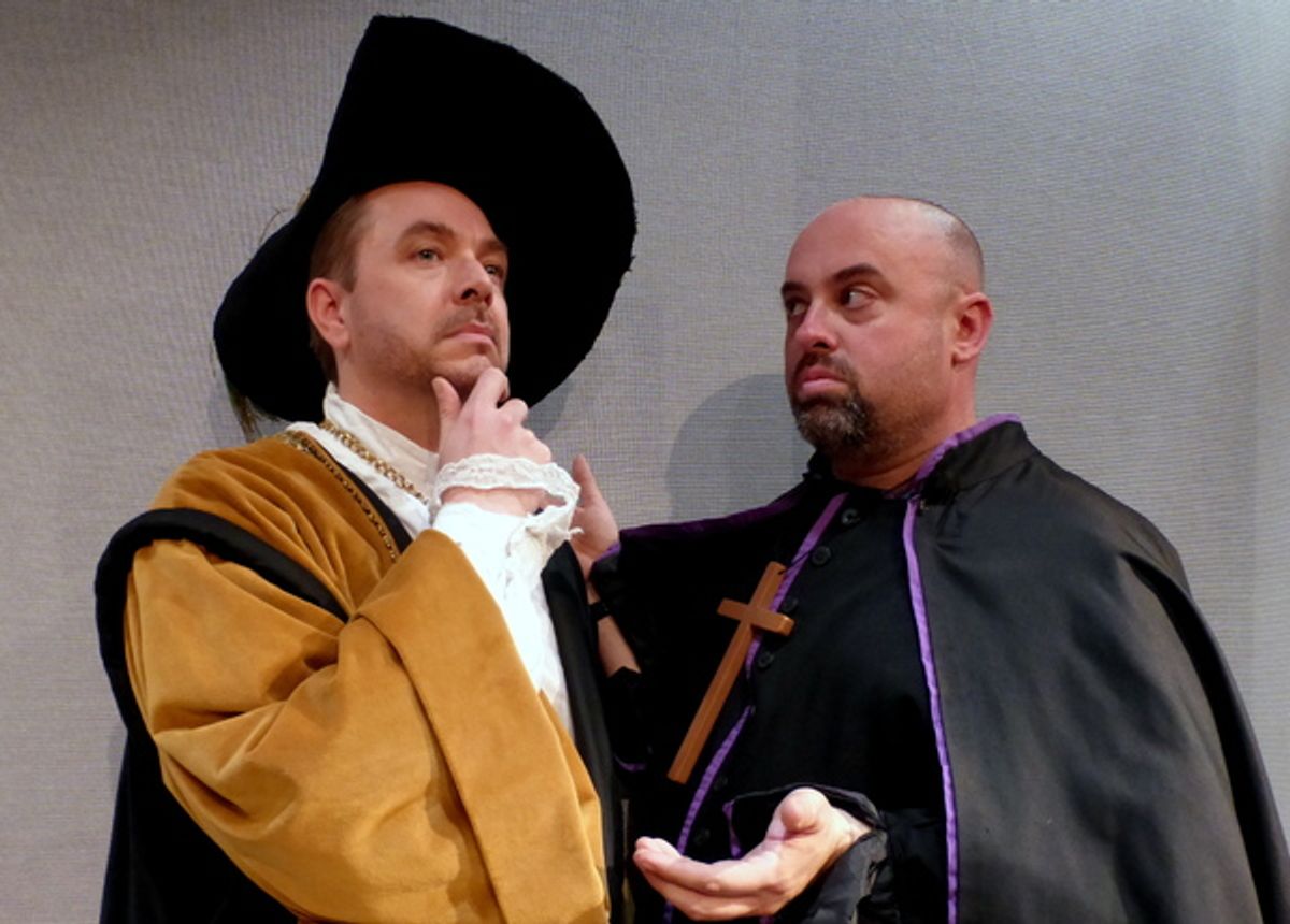 Dr. Carrasco seeks advice from the Padre. â€” with Daniel Kruger and Peter Miller. at 