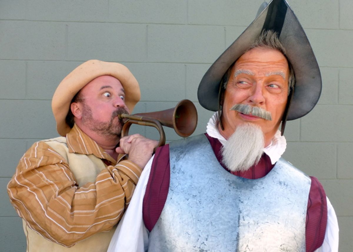 Sancho announces the arrival of the Knight Errant Don Quixote De La Mancha. â€” with Bradley Miller and Ben Lupejkis. at 