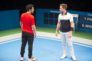 Alex Mickiewicz as Sergei and Patrick J. Adams as Tim Photo