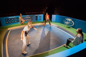 (clockwise from upper left) Natalia Payne as Galina, Alex Mickiewicz as Sergei, Troia Photo