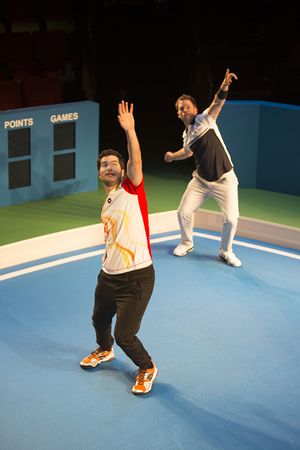 Alex Mickiewicz as Sergei and Patrick J. Adams as Tim Photo