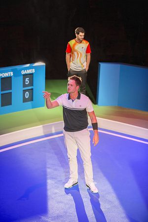 Alex Mickiewicz as Sergei and Patrick J. Adams as Tim Photo