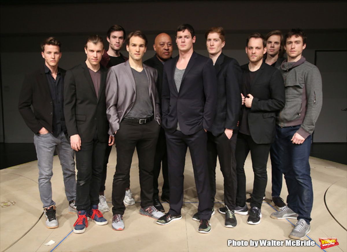 Benjamin Walker with the male cast members  at 
