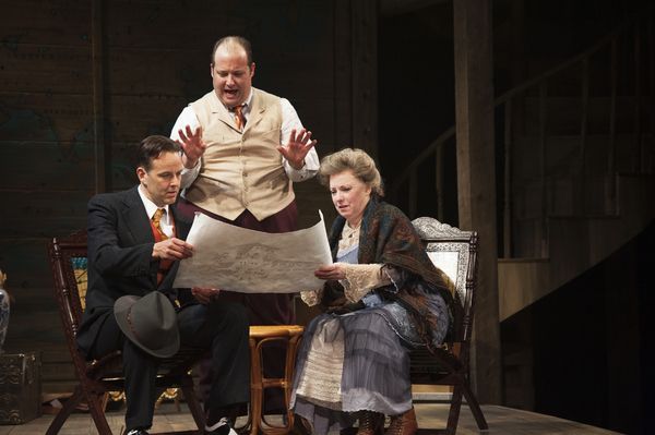 Noah Racey (Wilson Mizner), Josh Lamon (Addison Mizner) and Sherri Edelen (Mama Mizne Photo