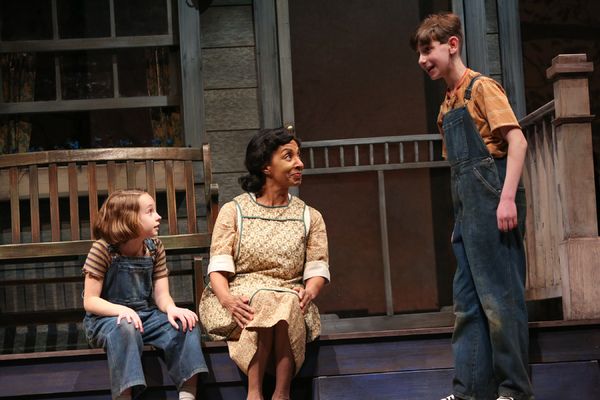 Erin Mueller as Scout Finch, Nora Cole as Calpurnia, Harry Franklin as Jem Finch Photo
