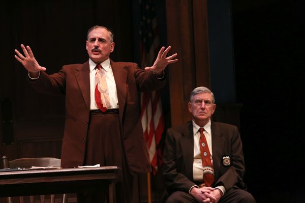 Sean Patrick Reilly as Mr. Gilmer and Munson Hicks as Sheriff Heck Tate Photo