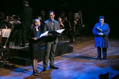 Julia Halston, Cheyenne Jackson and Barbara Rosenblat Photo