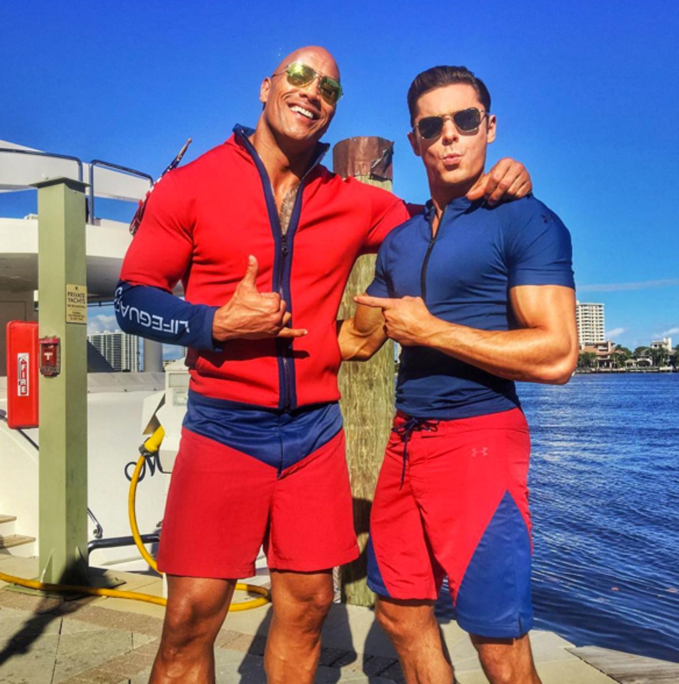 Photo: First Look - Zac Efron & Dwayne 'The Rock' Johnson Hit the Beach for BAYWATCH Reboot  Image