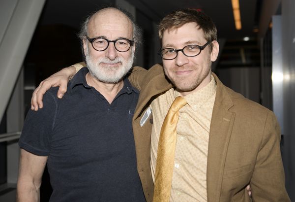 Peter Friedman and playwright Greg Pierce are all smiles at their opening night at th Photo