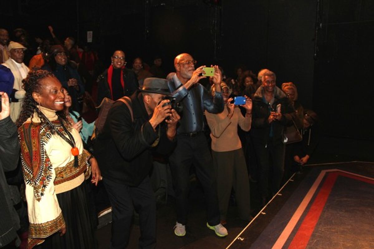 Fans of Micki Grant line up to take photos following event. at 