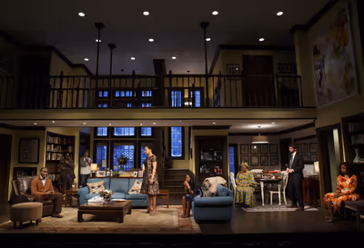 The full cast of FAMILIAR on designer Clint Ramos' set. Photo