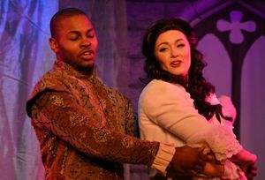 The Prince (Darius Delk) and Beauty (Kaitlyn Baldwin) dance in Beauty's dream Photo