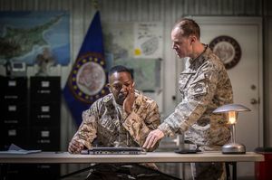 Iago (Michael Milligan) plants the seeds of doubt in Othelloâ€s (James Vincent Meredith) mind. @ BroadwayWorld Iago (Michael Milligan) plants the seeds of doubt in Othelloâ€s (James Vincent Mer Photo