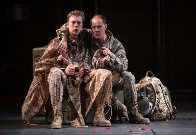Roderigo (Fred Geyer) is being led to believe that Iago (Michael Milligan) is helping Photo