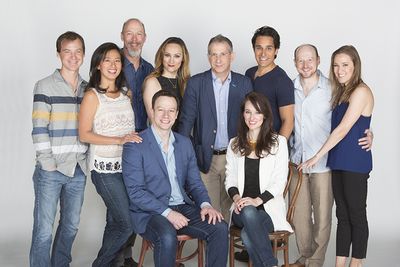 Director Barry Edelstein (center) with the cast of RAIN at The Old Globe Photo