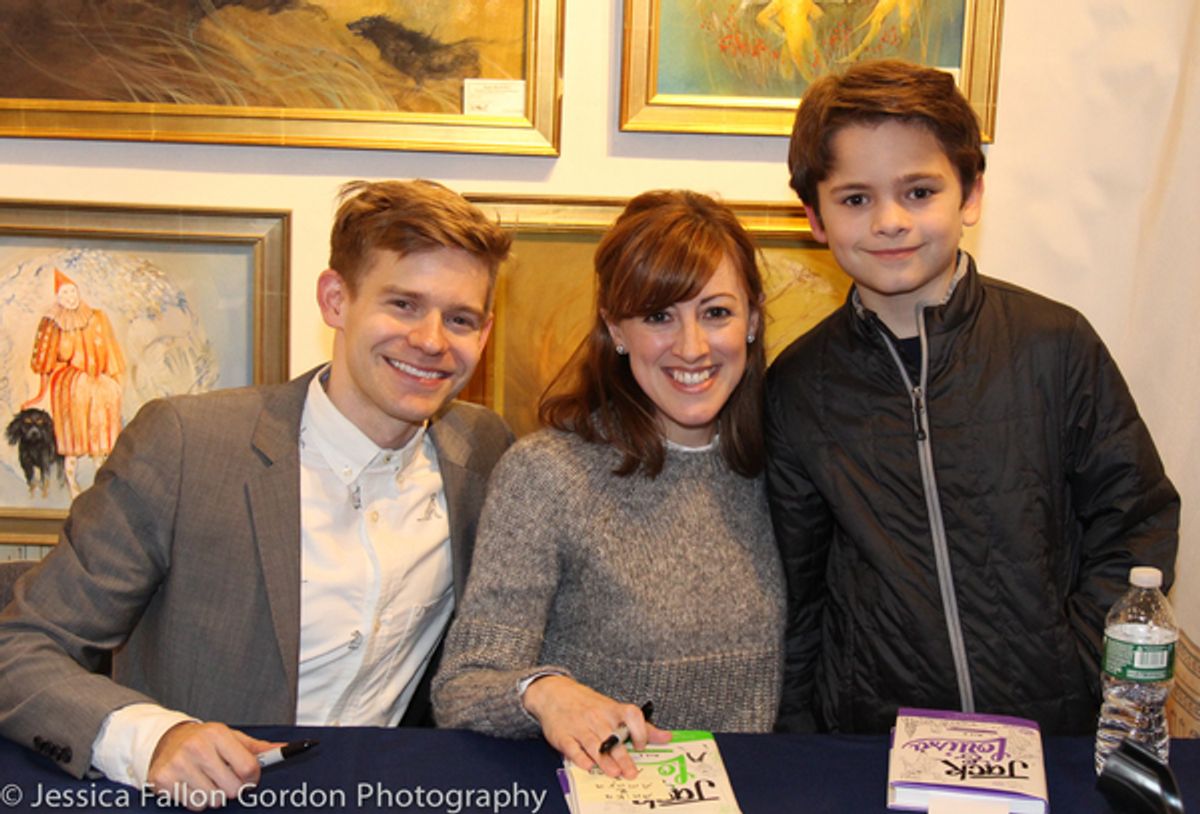 Andrew Keenan-Bolger, Kate Wetherhead and a young fan at 